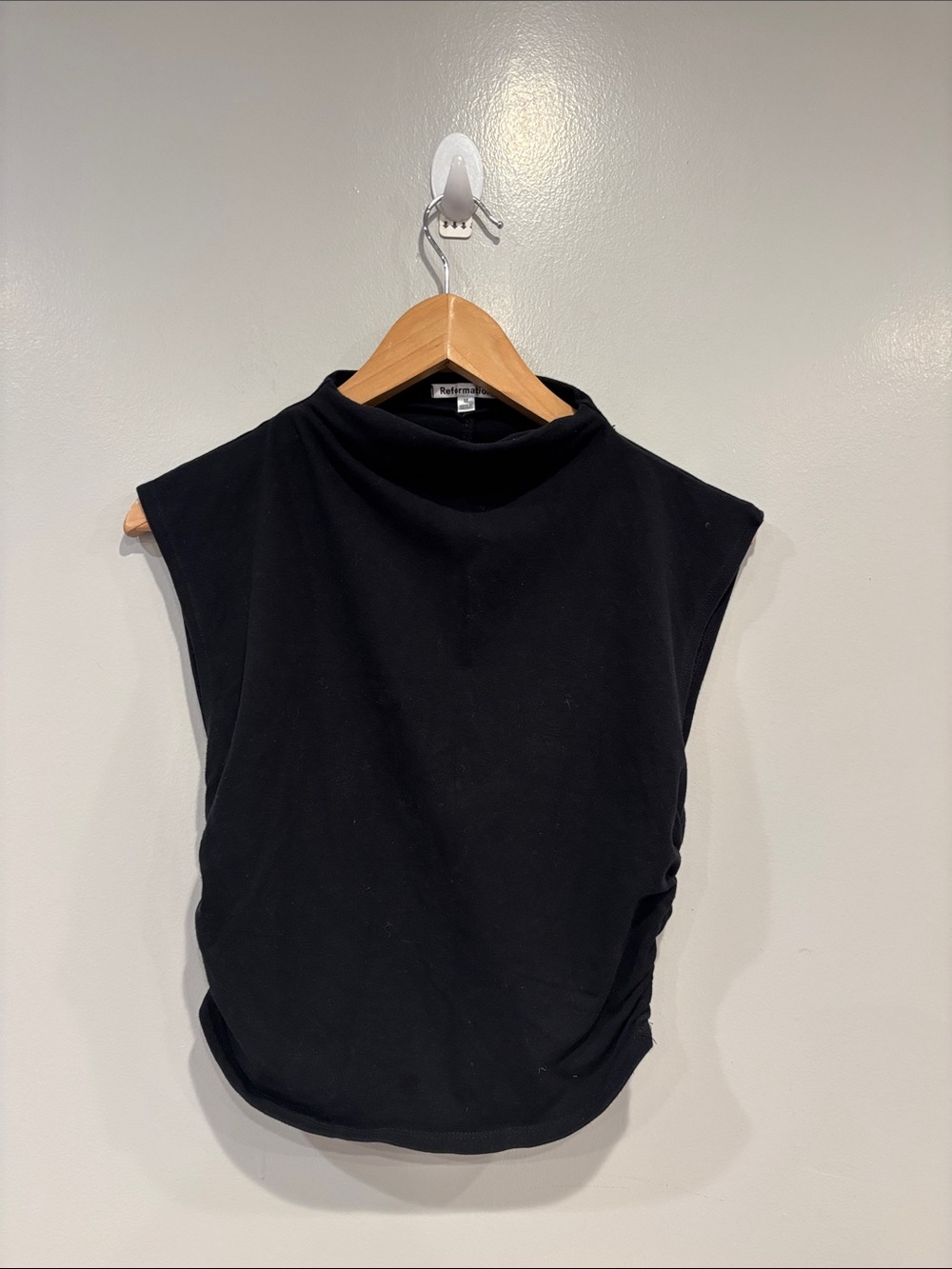 Reformation Black Sleeveless Mock Neck Tank